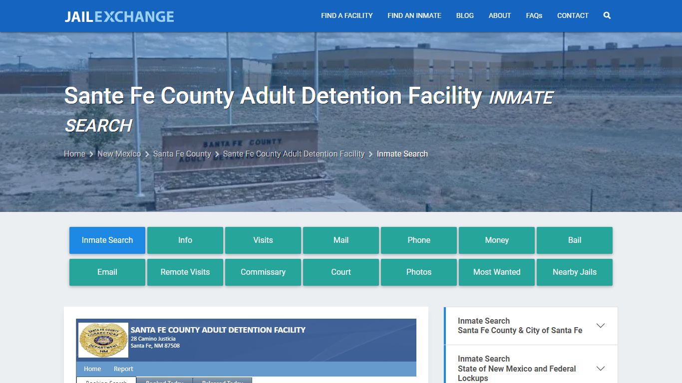 Sante Fe County Adult Detention Facility Inmate Search - Jail Exchange